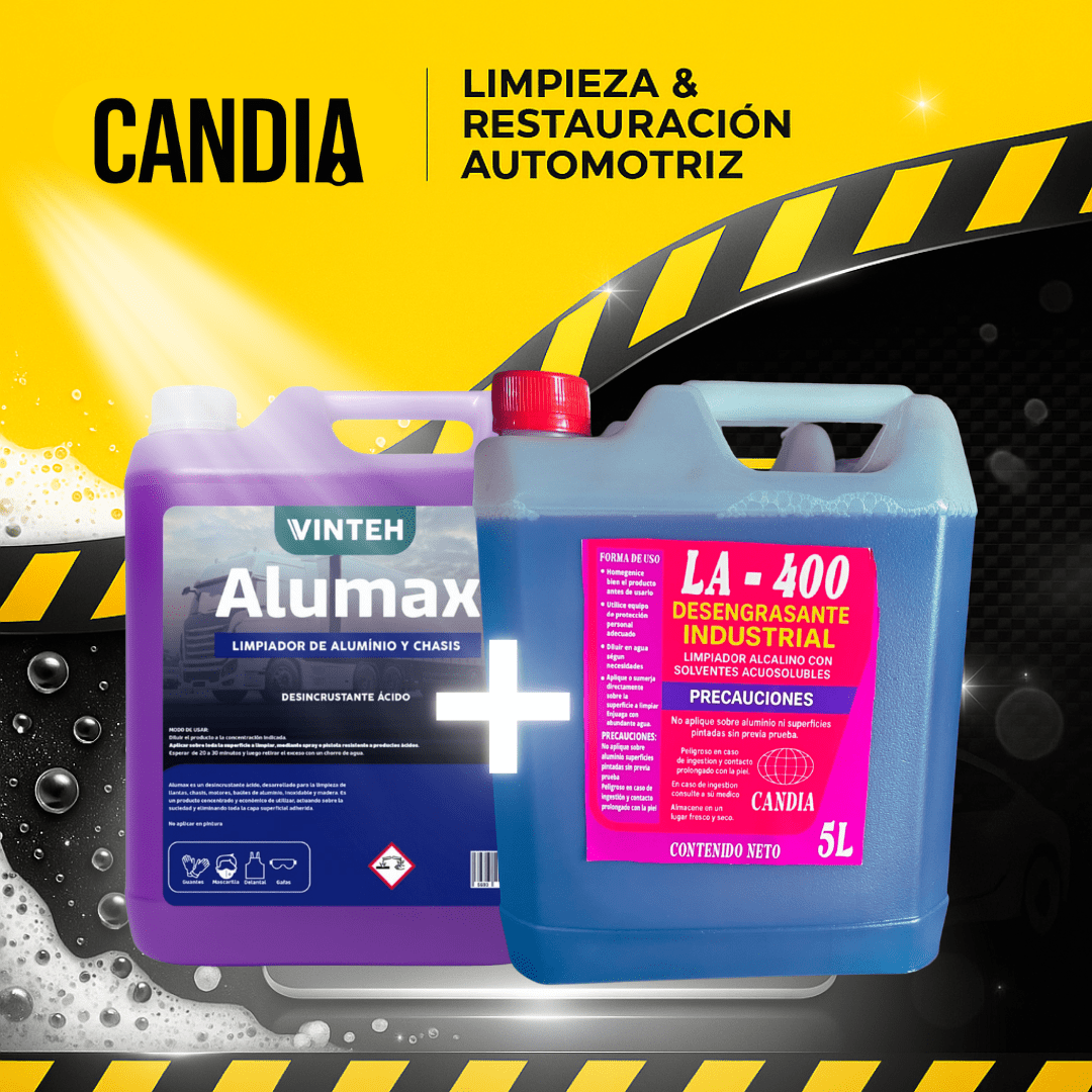 Alumax + Desengrasante 5 LTS Candia ducha grafitada