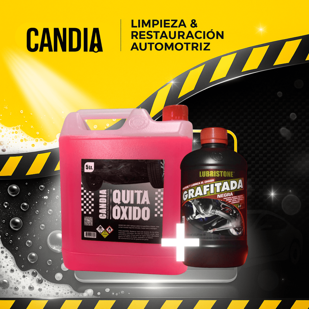 Quita Oxido 5LTS + Ducha Grafitada Negra 1LT Candia ducha grafitada